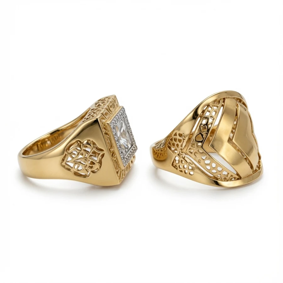 Bague dorée haut de gamme